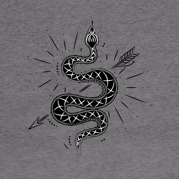 Gothic Arrow Snake Magic Wicca Satan Occult by Foxxy Merch